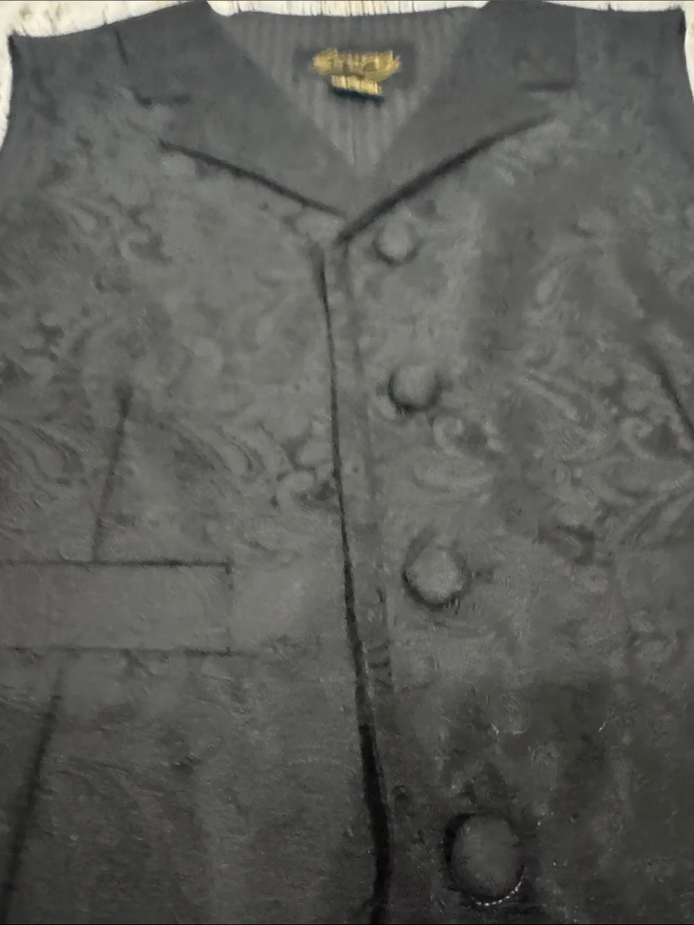 Scully Black Paisley Notch-Lapel Vest Youth L